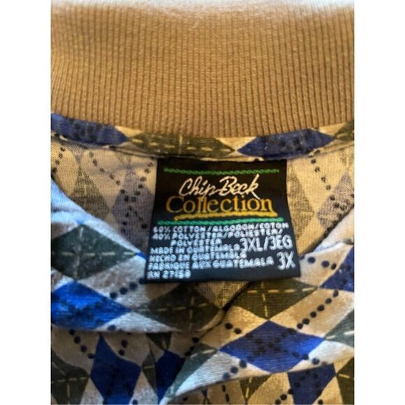 Chip Beck Collection Mens Multicolor Argyle Print Golf Polo Shirt Size 3XL - Picture 5 of 8